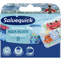 Salvequick Aqua Block Kids Plaster - 12 stk.