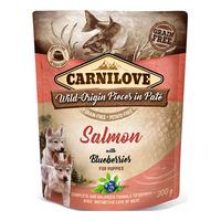 Carnilove Pouch Pate til hvalp m. laks & blåbær - 300g.