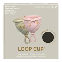 Hevea LOOP Menstrationskop size 1+2 Combo, Golden Blush & Golden Sand - 2 stk.