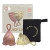 Hevea LOOP Menstrationskop size 2+3 Combo-Pack, Golden Sand & Golden Rosewood - 2 stk.