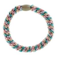 By Stær Hårelastik Rosa/Beige/Turkis Glitter - 1 stk.