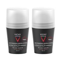 Vichy Homme 72H Extreme Control Anti-Perspirant Deodorant Roll-On - 2 pak