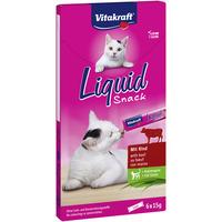 Vitakraft Cat Liquid Snack, okse, inulin og kattegræs - 6x15g