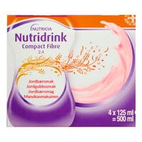 Nutridrink Compact Fibre Jordbær - 4 x 125 ml.