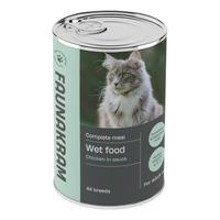 Faunakram vådfoder til kat, kylling - 415 g.