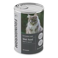 Faunakram vådfoder til kat, oksekød - 415 g.
