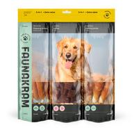 Faunakram hundesnacks 3in1 m. and & kylling, valuepack - 600 g.