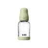 BIBS Glass Baby Bottle Round Latex 120 ml. Slow Flow Sage - 1 stk.