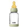 BIBS Glass Baby Bottle Round Latex 120 ml. Slow Flow Sage - 1 stk.
