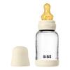 BIBS Glass Baby Bottle Round Latex 120 ml. Slow Flow Ivory - 1 stk.