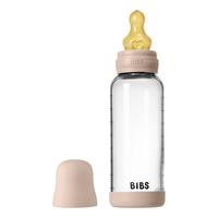 BIBS Glass Baby Bottle Round Latex 240 ml. Medium Flow Blush - 1 stk.