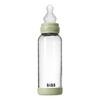BIBS Glass Baby Bottle Round Silicone 240 ml. Medium Flow Sage - 1 stk.