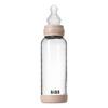 BIBS Glass Baby Bottle Round Silicone 240 ml. Medium Flow Blush - 1 stk.