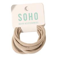 SOHO Alena Hårelastikker Beige - 6 stk.