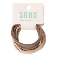 SOHO Alena Hårelastikker Beige Mix - 6 stk.