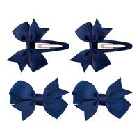 SOHO Ayla Sløjfe Hårspænder Denim - 4 stk.