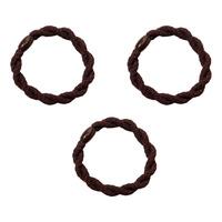 SOHO Karoline Hårelastikker Mørkebrun - 3 stk.