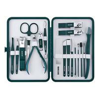 UNIQ 18-i-1 Manicure / Grooming Kit Mørkegrøn - 18 stk.