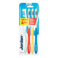 Jordan Total Clean Tandbørste Medium - 4 stk.