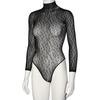 NORTIE Oda Leopard Bundløs Bodystocking - Sort - 1 stk.