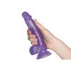 Baseks Glitter Lilla Dildo Med Kugler 21,5 cm