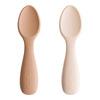 Mushie Toddler Starter Spoons Silicone - Natural/Shifting Sand - 2 stk.