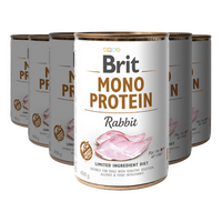 Brit Mono Protein vådfoder m. kanin - 6 x 400 g.