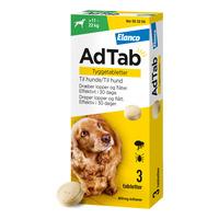 AdTab tyggetabletter til hund, 11-22 kg (450 mg) - 3 tabl.