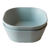 Mushie Skål Firkant Sage - 2 stk.
