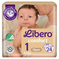 Libero Comfort 1 Åben ble 2-5 kg - 24 stk.