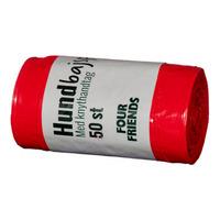 FourFriends hundposer m. håndtag, rød - 50 stk.