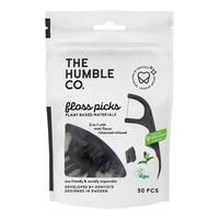 The Humble Co. Dental Floss Picks, charcoal - 50 stk.