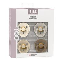 BIBS Colour Latex Rund Ivory/Sand/Vanilla/Dark Oak 4 pak - Flere størrelser