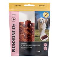 Faunakram 13 cm Roasted Rawhide Roll with Duck Wrap - 300 g.