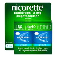 Nicorette Sugetabletter Cooldrops 2 mg - 160 sugetabl.