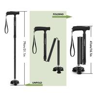 Nygaard Tønder Sammenklappelig Trefodsstok Sort - 1 stk.