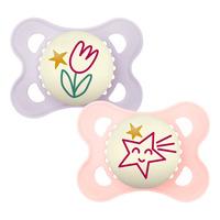 MAM Original Night Silikone Sut Pink/Lilla 0-6 mdr. - 2 stk.