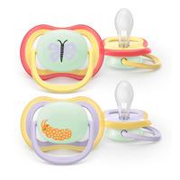 Philips Avent Sut Ultra Air Nighttime 0-6 m - gul, lilla - 2 stk.