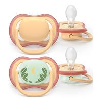 Philips Avent Sut Ultra Air Day and Night 0-6 m - orange, grøn - 2 stk.