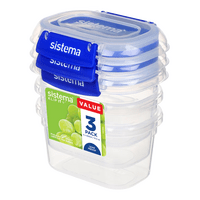 Sistema Klip It Plus Rectangle 400 ml - 3 stk.